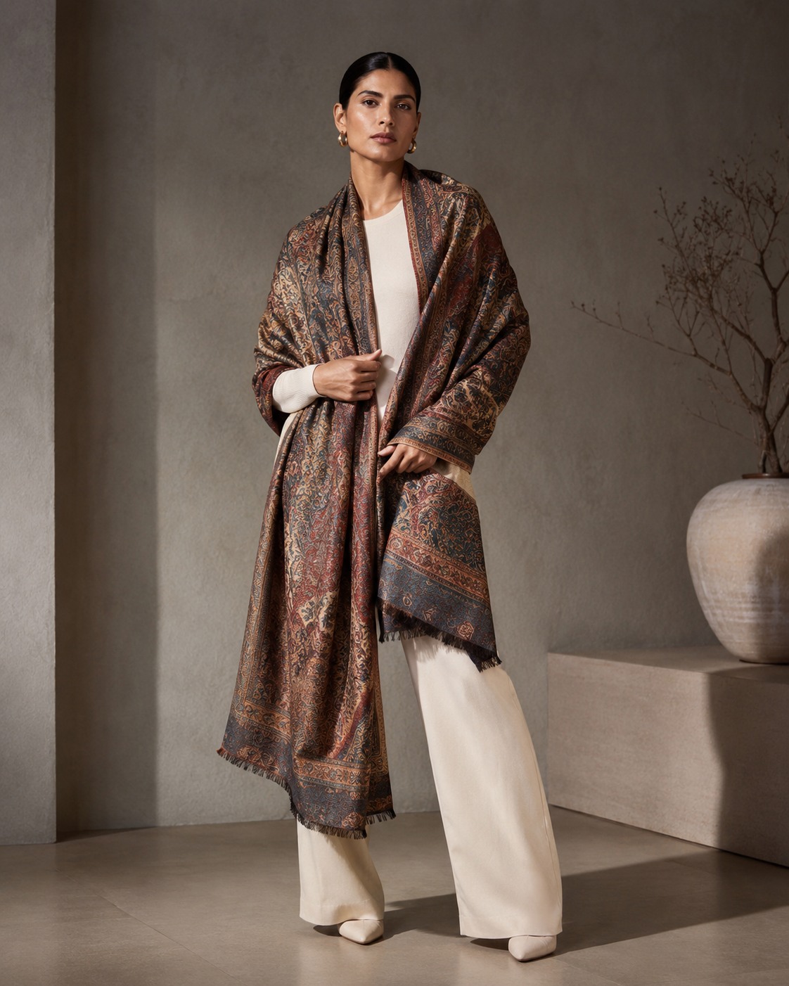 Bigaboo winter printed stole editorial